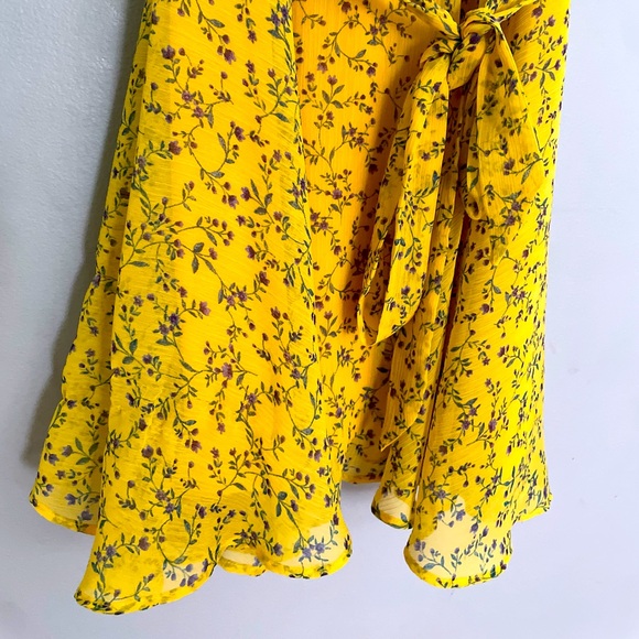 Fashion Nova Yellow Wrap Dress - Picture 6 of 7